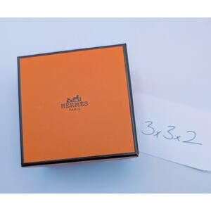 Authentic Hermes Gift/Accessory/Jewelry Box – 3"W x 3"H x  2"H